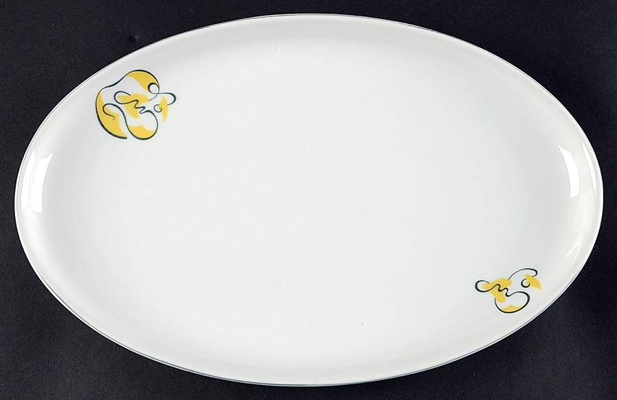 Abstract Gray 13" Oval Serving Platter by Arzberg-1