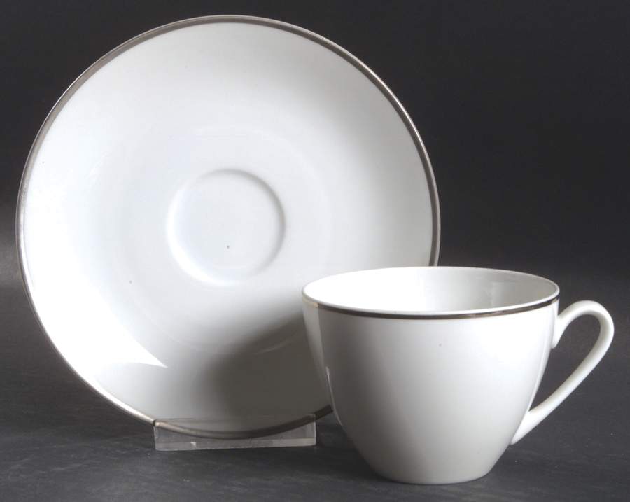 Arzberg Platinum Flat Cup & Saucer Set by Arzberg-1
