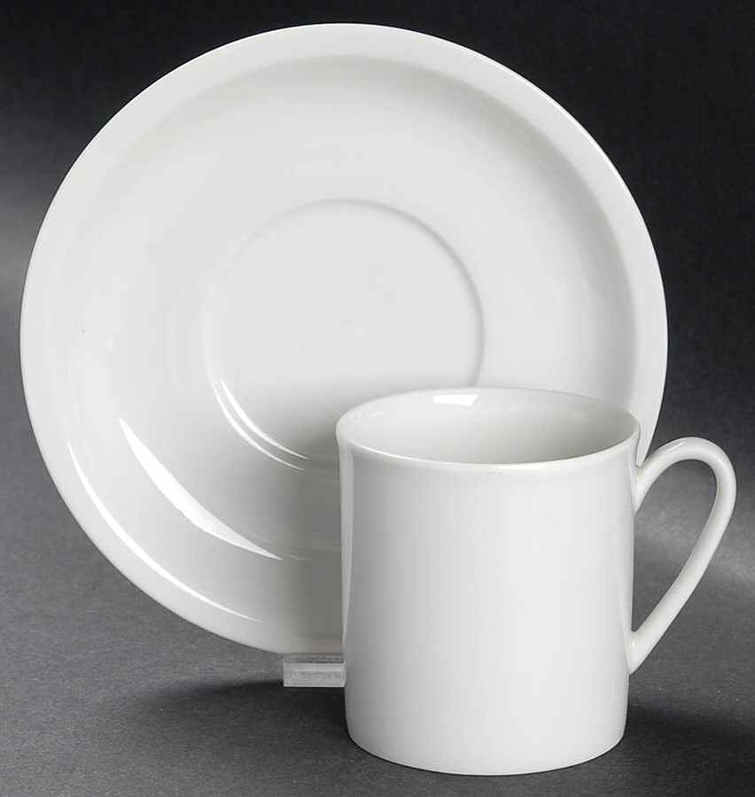 Grand Prix White Flat Demitasse Cup & Saucer Set by Arzberg-1