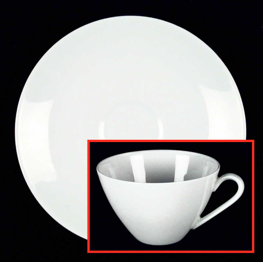 White Sky Flat Cup & Saucer Set by Arzberg-1
