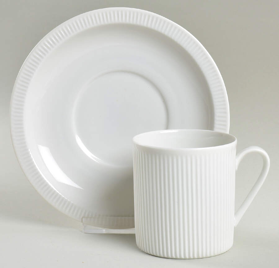 Athena White Flat Cup & Saucer Set by Arzberg-1