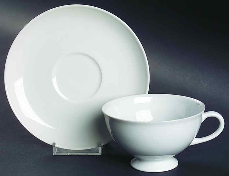 Bianco (Shape 1495) Footed Cup & Saucer Set by Arzberg-1