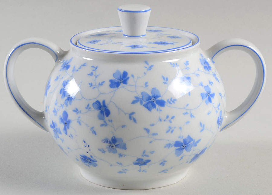 Blue Flowers (Blue Trim, Rim) Sugar Bowl & Lid by Arzberg-1