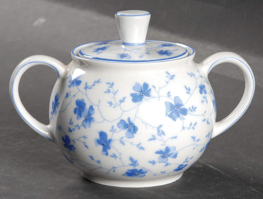 Blue Flowers (Blue Trim, Rim) Sugar Bowl & Lid by Arzberg-1