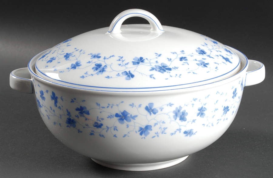 Blue Flowers (Blue Trim, Rim) Round Covered Vegetable by Arzberg-1