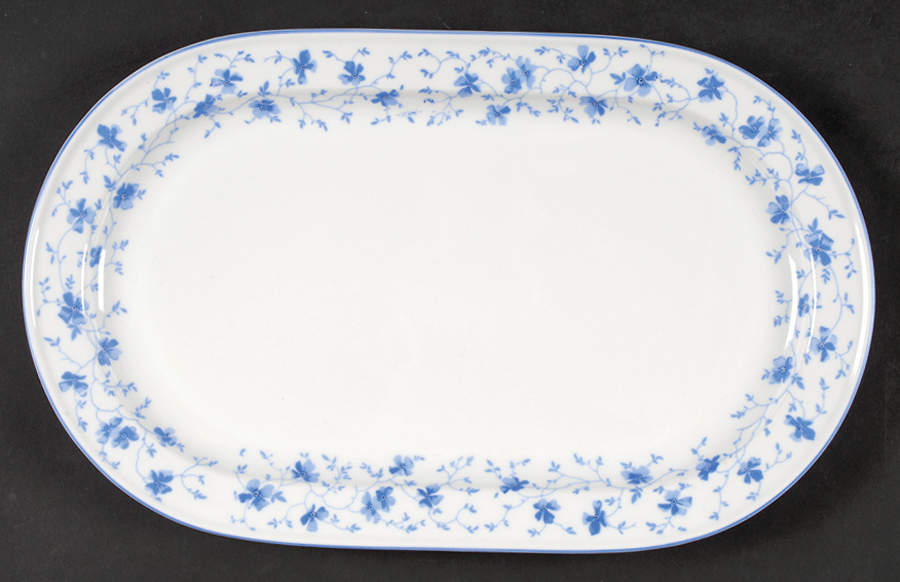 Blue Flowers (Blue Trim, Rim) 14" Oval Serving Platter by Arzberg-1