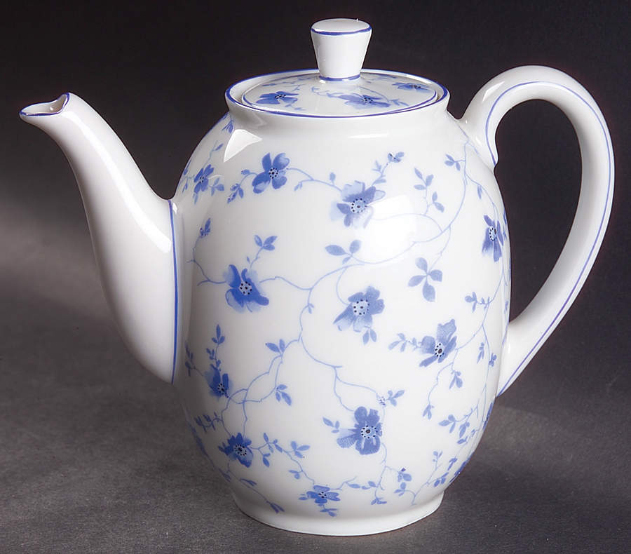 Blue Flowers (Blue Trim, Rim) Individual Coffee Pot & Lid by Arzberg-1
