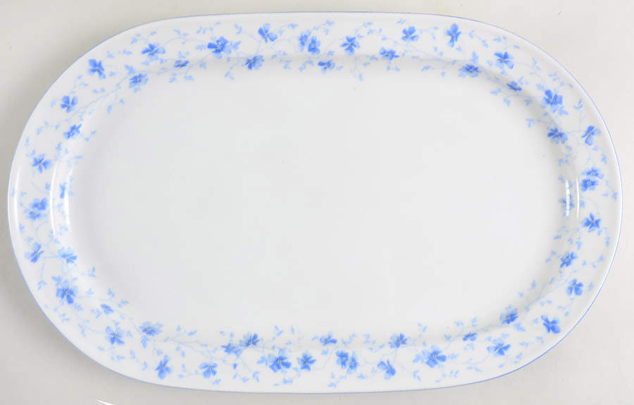 Blue Flowers (Blue Trim, Rim) 15" Oval Serving Platter by Arzberg-1
