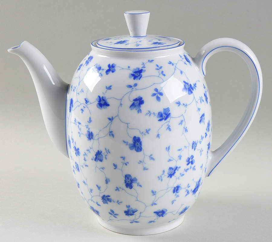 Blue Flowers (Blue Trim, Rim) Small Coffee Pot & Lid by Arzberg-1