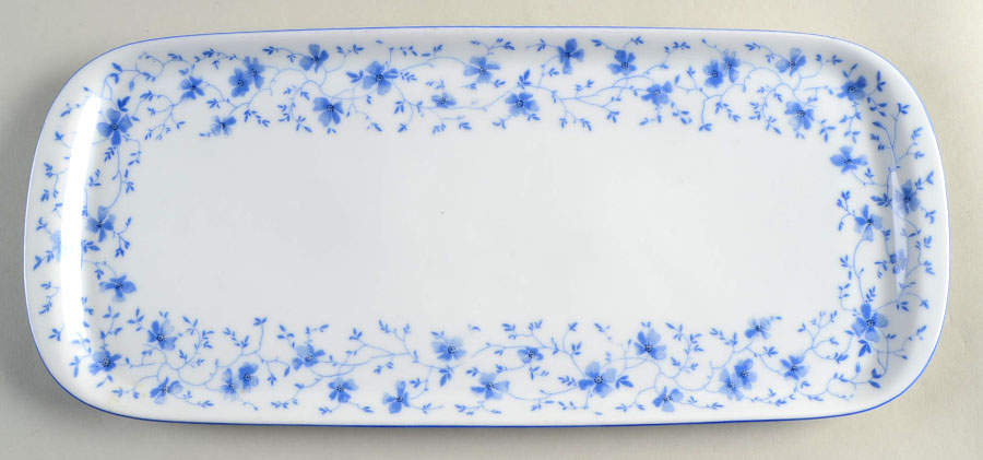 Blue Flowers (Blue Trim, Rim) Large Sandwich Tray by Arzberg-1