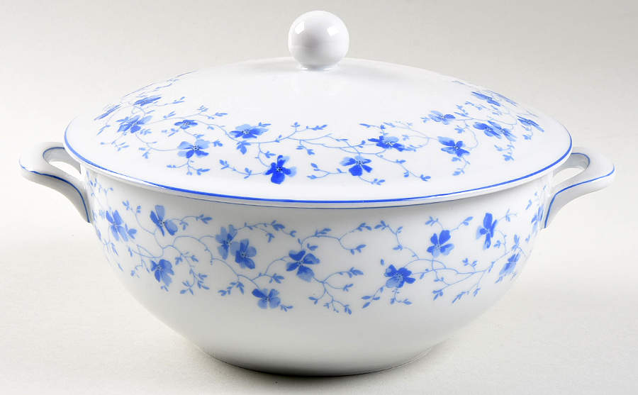 Blue Flowers (Blue Trim, Rim) Round Covered Vegetable by Arzberg-1