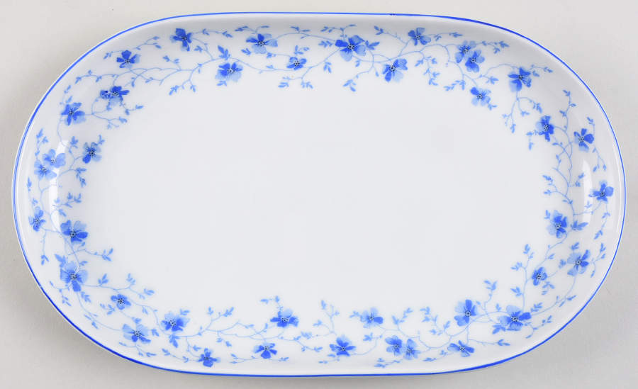 Blue Flowers (Blue Trim, Rim) 11" Oval Serving Platter by Arzberg-1