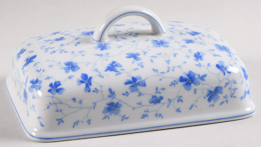 Blue Flowers (Blue Trim, Rim) Lid for 1/4 Lb Butter by Arzberg-1