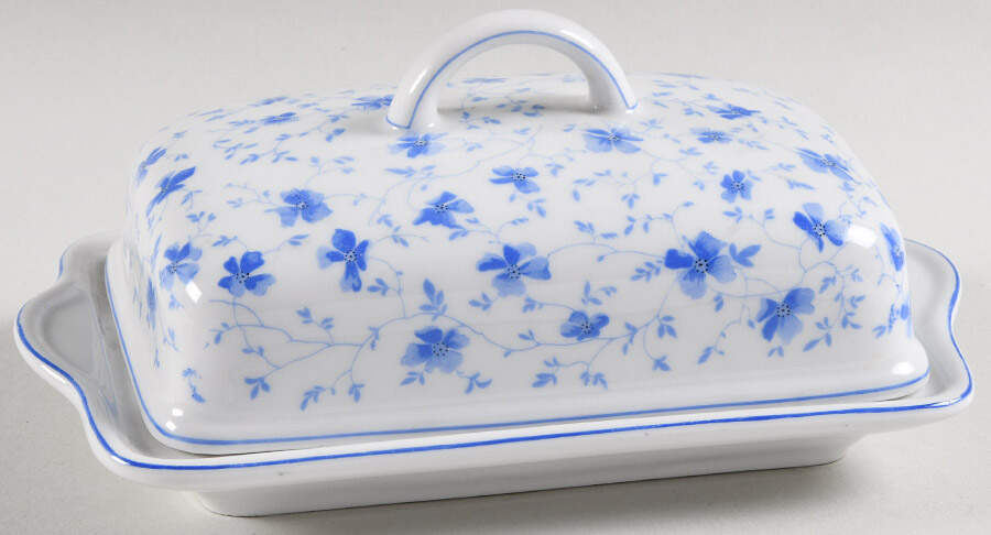 Blue Flowers (Blue Trim, Rim) 1/4 Lb Covered Butter by Arzberg-1