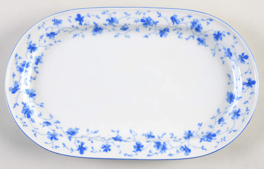 Blue Flowers (Blue Trim, Rim) 11" Oval Serving Platter by Arzberg-1