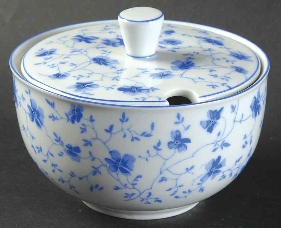 Blue Flowers (Blue Trim, Rim) Jam/Jelly & Lid by Arzberg-1