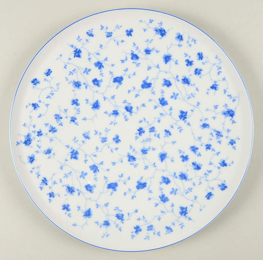 Blue Flowers (Blue Trim, Rim) Round Torte Plate by Arzberg-1