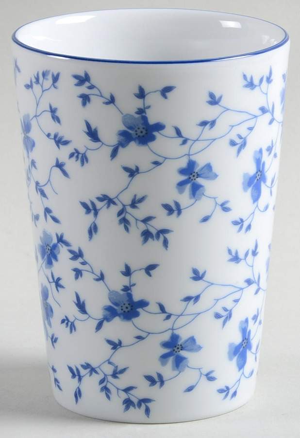 Blue Flowers (Blue Trim, Rim) Tall China Tumbler by Arzberg-1