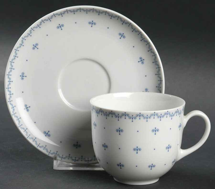Blue Lace Flat Cup & Saucer Set by Arzberg-1