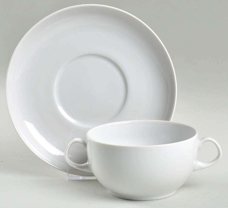 Brasilia White Flat Cream Soup Bowl & Saucer Set by Arzberg-1
