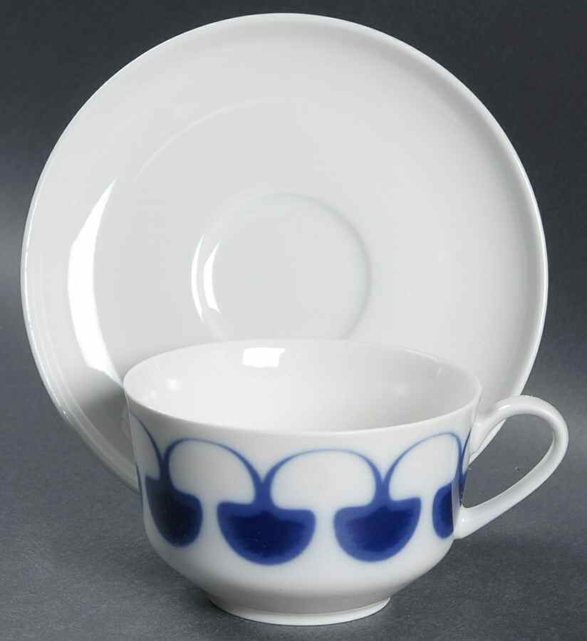 Colon Blue Flat Cup & Saucer Set by Arzberg-1