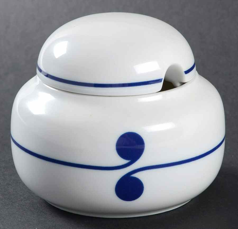 Colon Blue Sugar Bowl & Lid by Arzberg-1