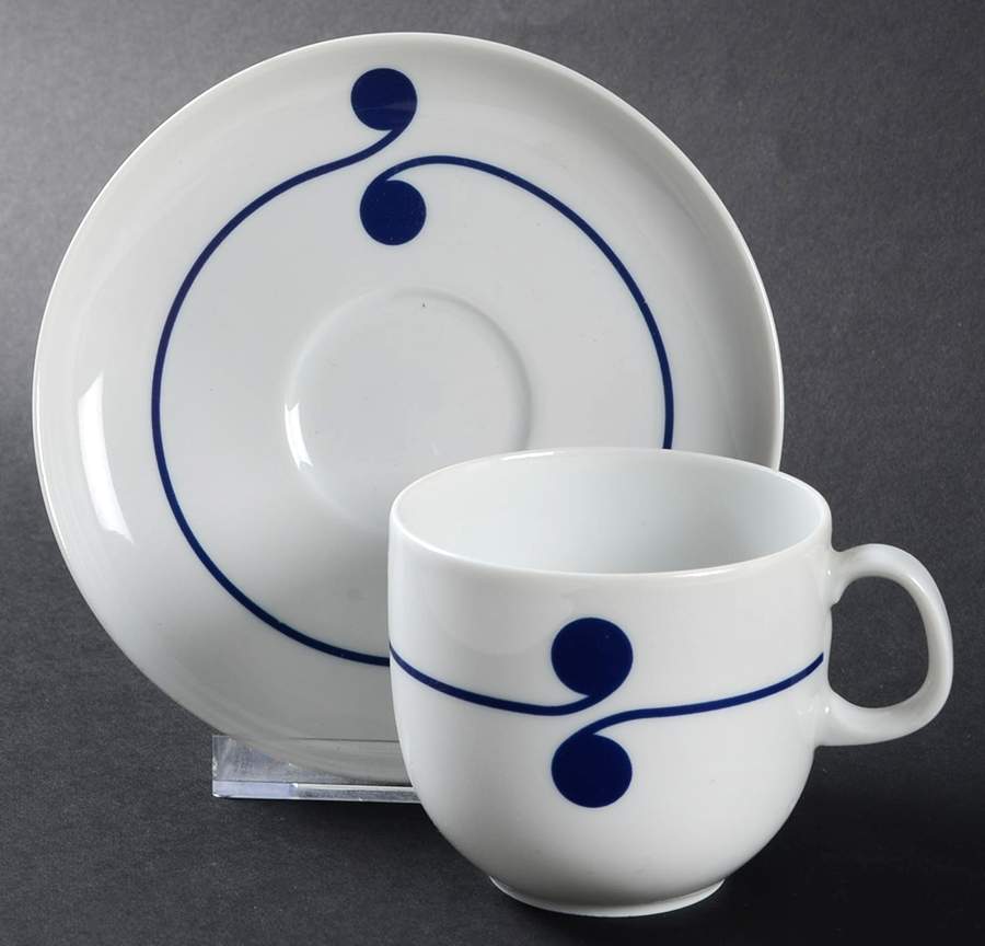 Colon Blue Flat Cup & Saucer Set by Arzberg-1