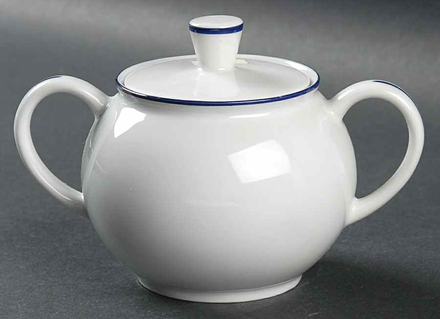 Contrast (Blue Trim) Sugar Bowl & Lid by Arzberg-1