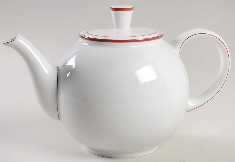 Contrast (Red Trim) Teapot & Lid by Arzberg-1