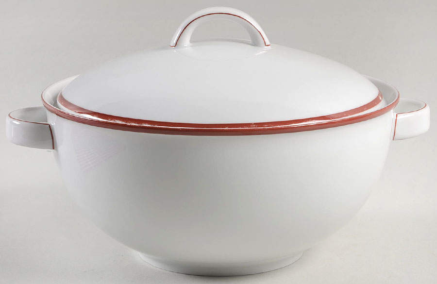 Contrast (Red Trim) Round Covered Vegetable by Arzberg-1
