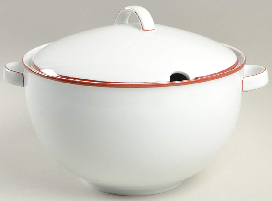Contrast (Red Trim) Tureen &  Lid by Arzberg-1