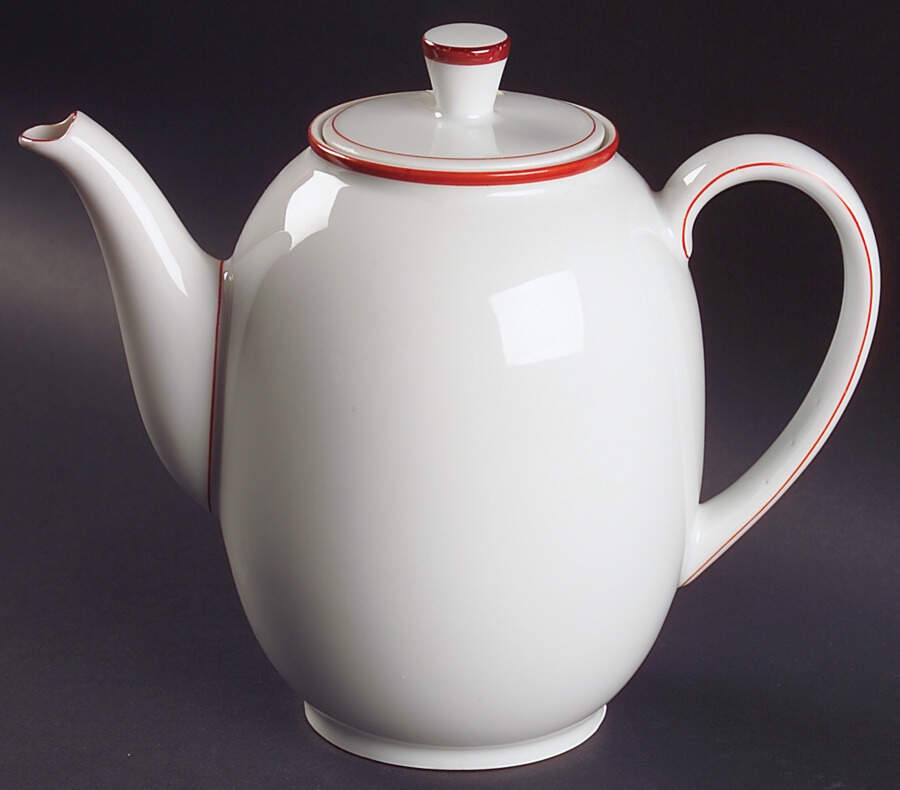 Contrast (Red Trim) Coffee Pot & Lid by Arzberg-1