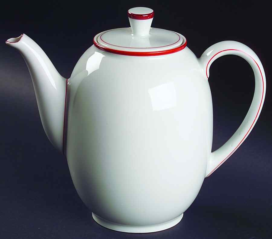 Contrast (Red Trim) Coffee Pot & Lid by Arzberg-1