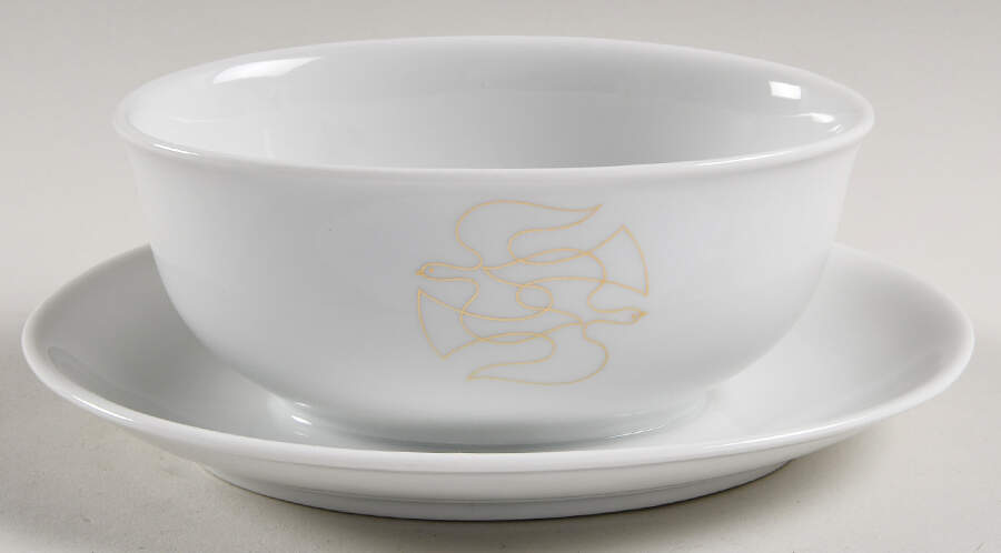 Golden Swallow Gravy Boat with Attached Underplate by Arzberg-1
