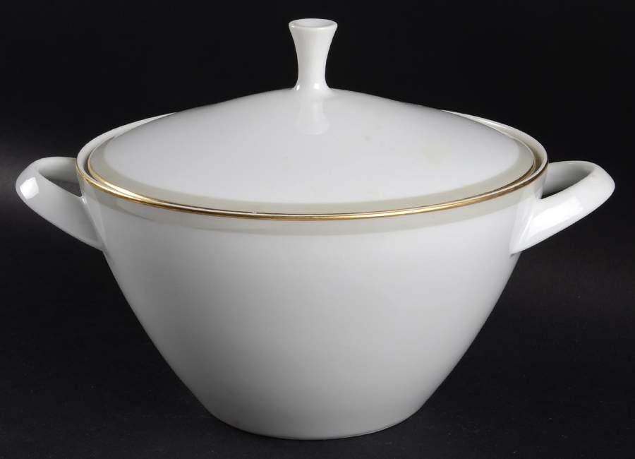 Grey Band with Gold Round Covered Vegetable by Arzberg-1