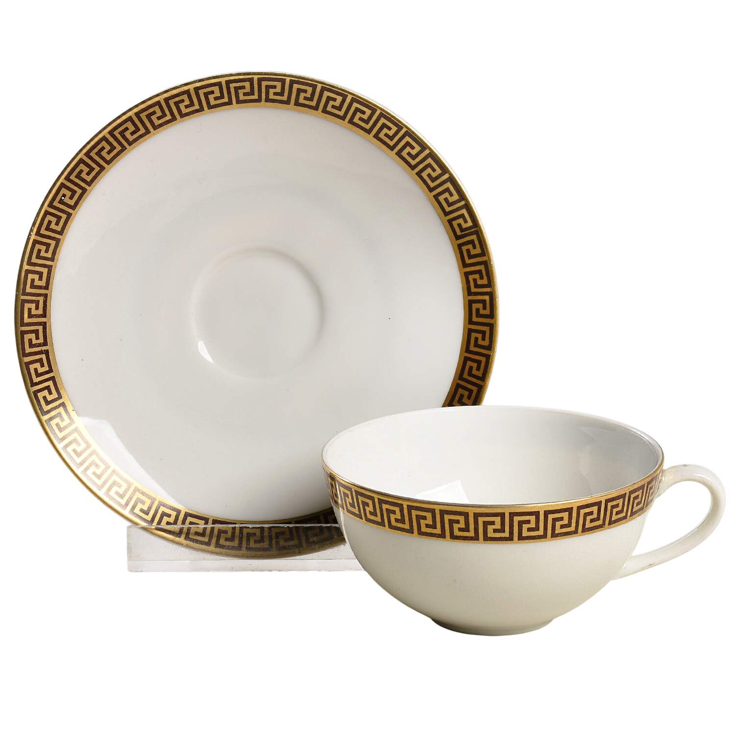 Greek Key Flat Demitasse Cup & Saucer Set by Arzberg-1