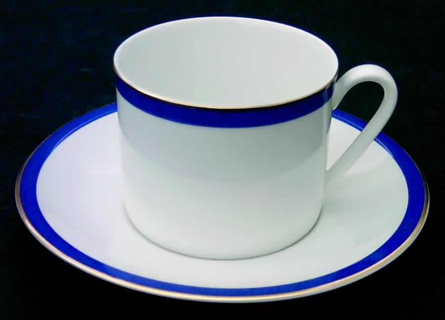 Grand Prix Cobalt Blue Flat Cup & Saucer Set by Arzberg-1