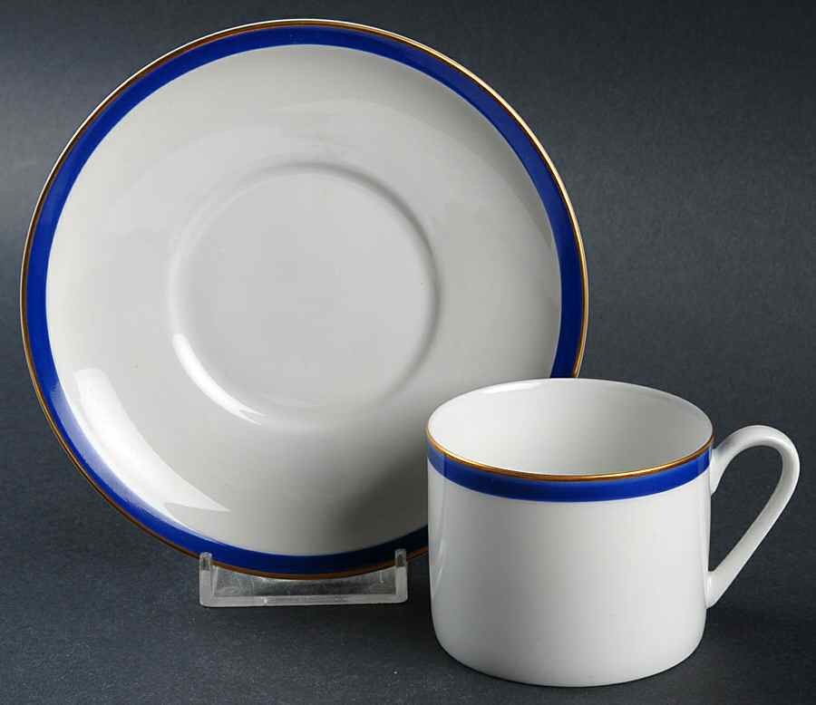 Grand Prix Cobalt Blue Flat Demitasse Cup & Saucer Set by Arzberg-1