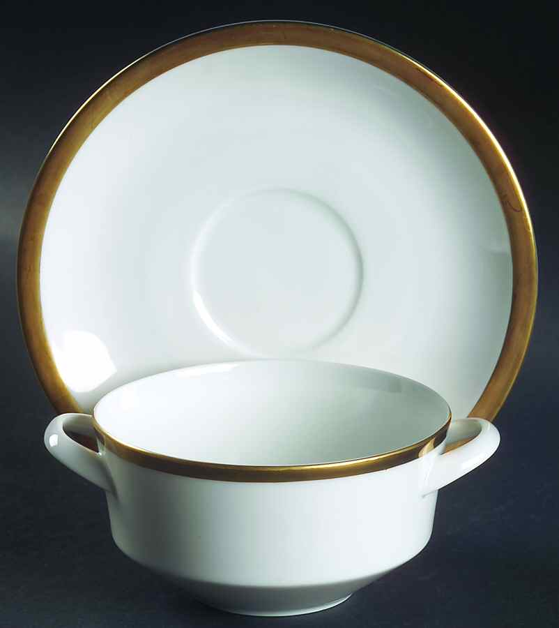 Grand Prix D'Or Flat Cream Soup Bowl & Saucer Set by Arzberg-1