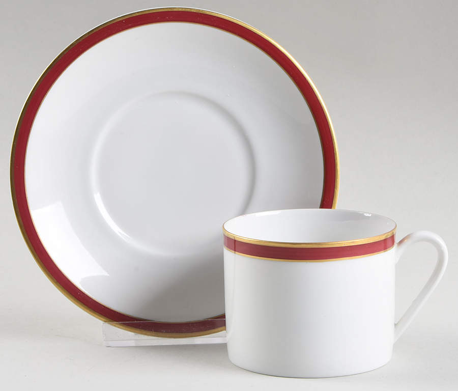 Grand Prix Rouge Flat Cup & Saucer Set by Arzberg-1