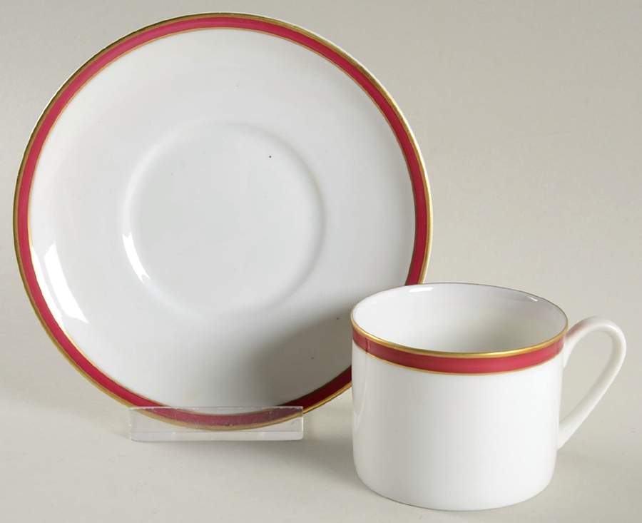 Grand Prix Rouge Flat Demitasse Cup & Saucer Set by Arzberg-1
