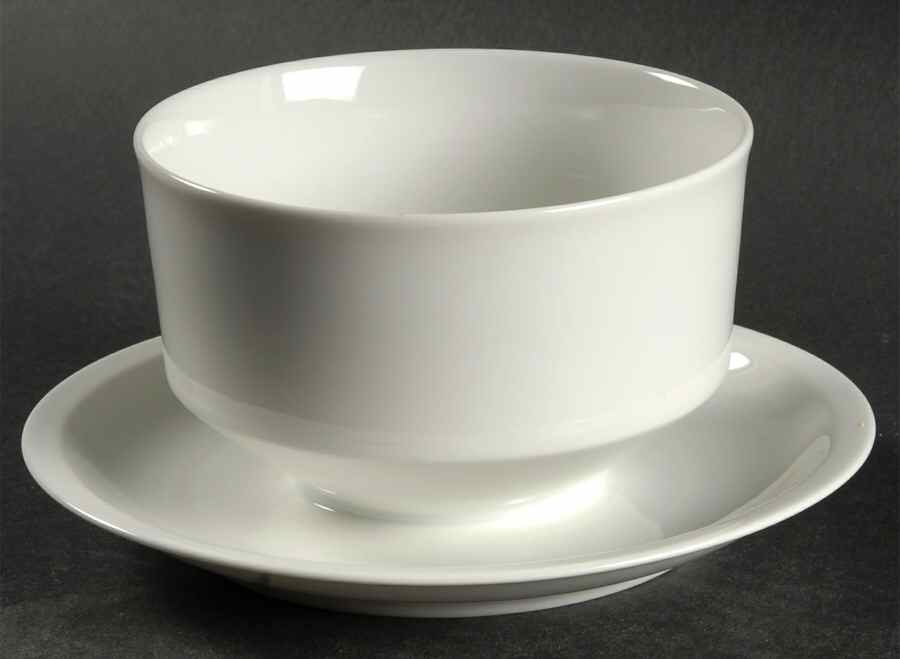 Grand Prix White Gravy Boat with Attached Underplate by Arzberg-1