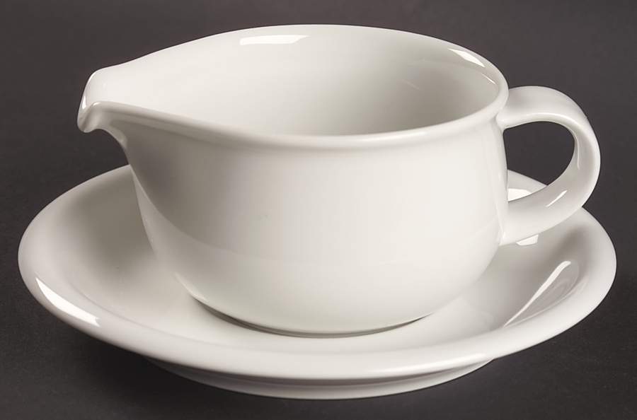 Hobby White Open Sauce Boat & Underplate by Arzberg-1