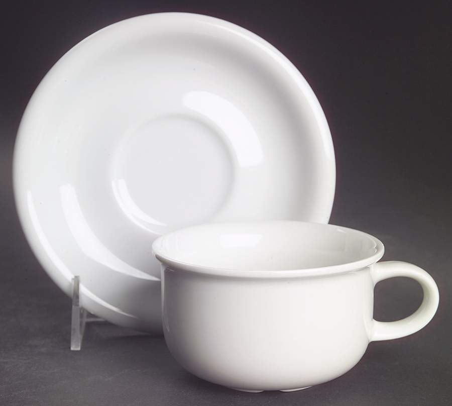 Hobby White Flat Cup & Saucer Set by Arzberg-1