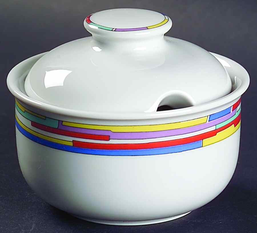Rainbow Sugar Bowl & Lid by Arzberg-1