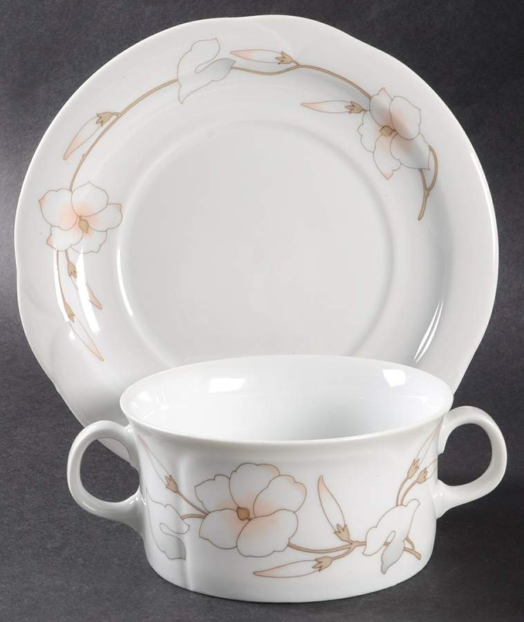 Rhodos Flat Cream Soup Bowl & Saucer Set by Arzberg-1