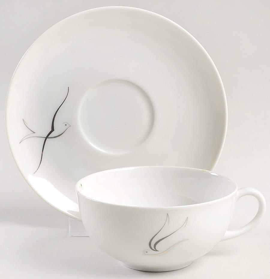 Silver Flight Flat Cup & Saucer Set by Arzberg-1