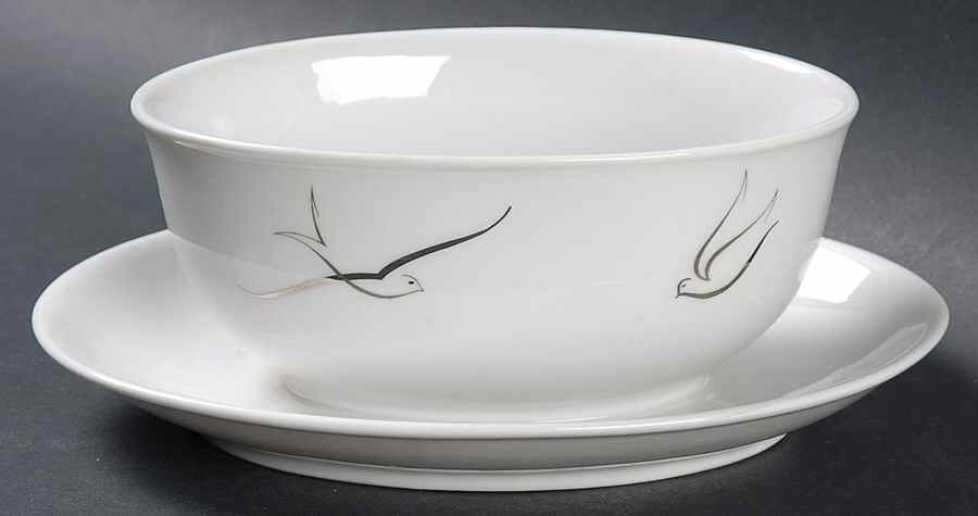 Silver Flight Gravy Boat with Attached Underplate by Arzberg-1