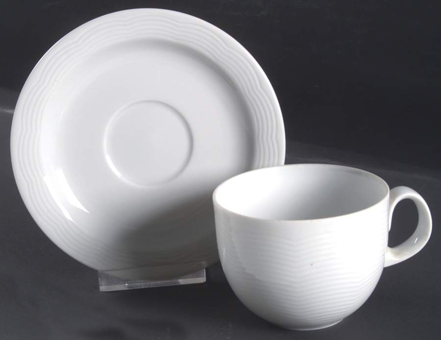 White Sky Flat Cup & Saucer Set by Arzberg-1