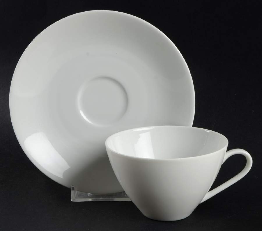 White Sky Flat Cup & Saucer Set by Arzberg-1